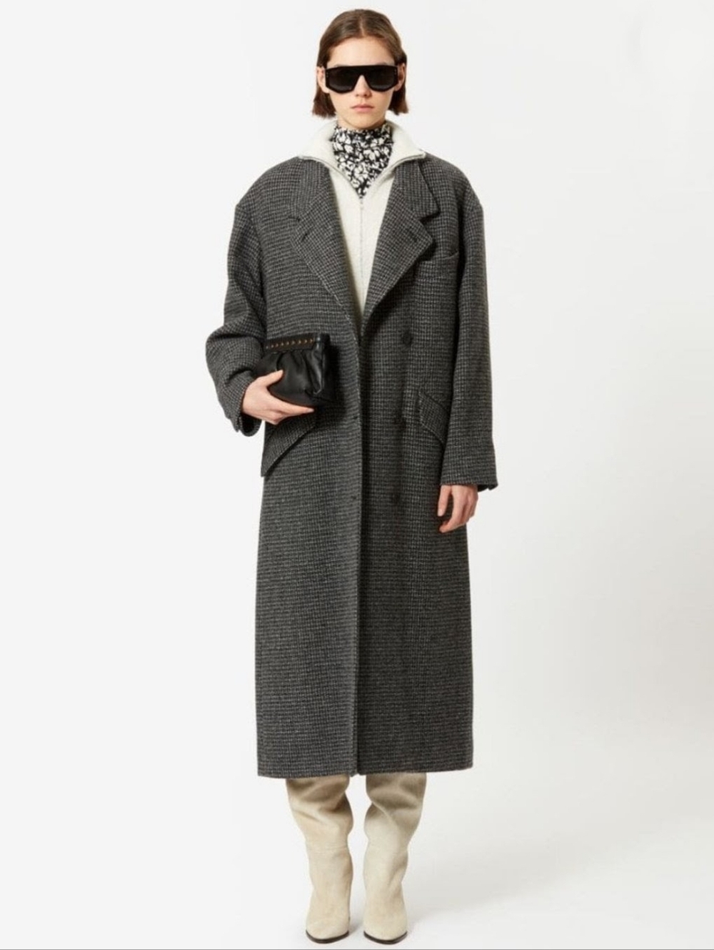 MARANT ETOILE Sabine Wool Long Coat Sz EU34/US2 Boyfriend Fit Oversized Luxury
